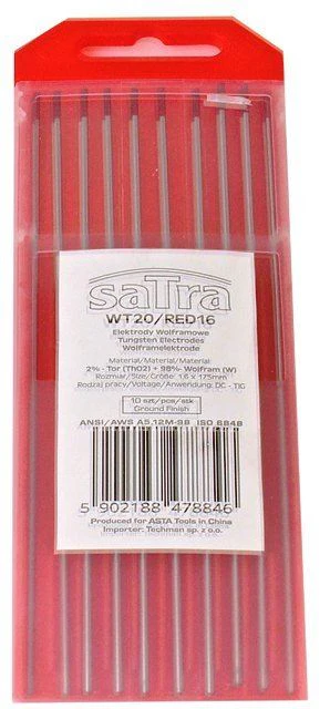 ASTA WT20/RED16 – Volfrámová elektróda WT20, červená, 1,6 × 175 mm