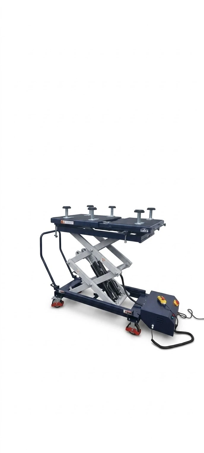 SATRA S-90371 – Elektrohydraulický zdvíhací stôl na batérie elektromobilov, 1,2 t