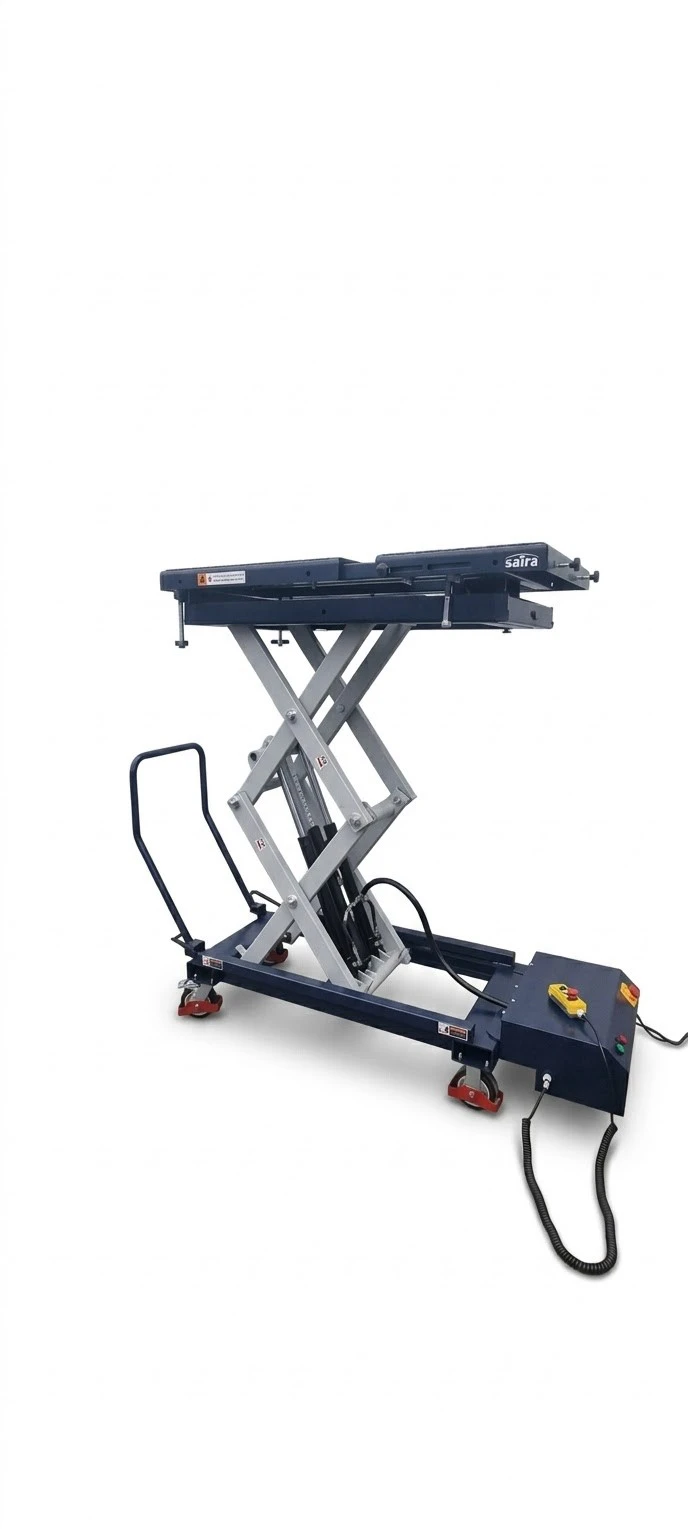 SATRA S-90371 – Elektrohydraulický zdvíhací stôl na batérie elektromobilov, 1,2 t