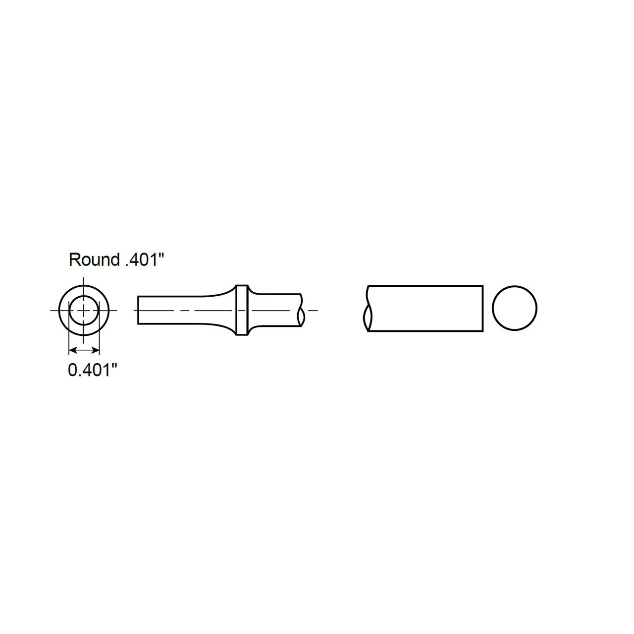 Dláto s okrúhlou stopkou 0,401" Chicago Pneumatic A046074