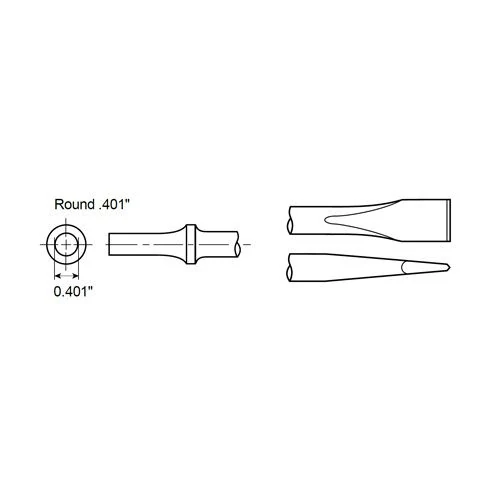 Ploché dláto s okrúhlou stopkou 0,401" Chicago Pneumatic A008542