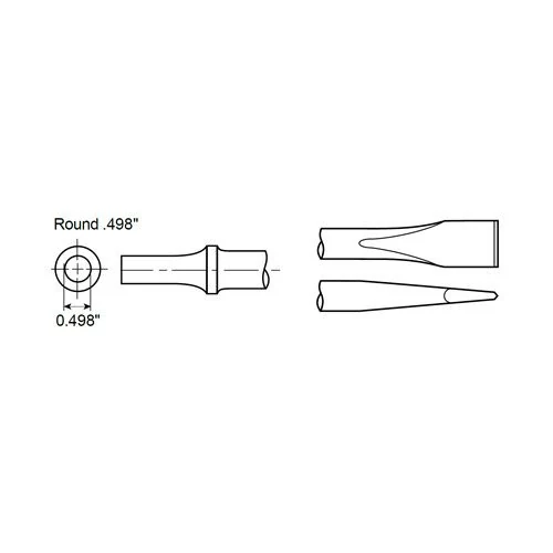 Ploché dláto s okrúhlou stopkou 0,498" Chicago Pneumatic A047073