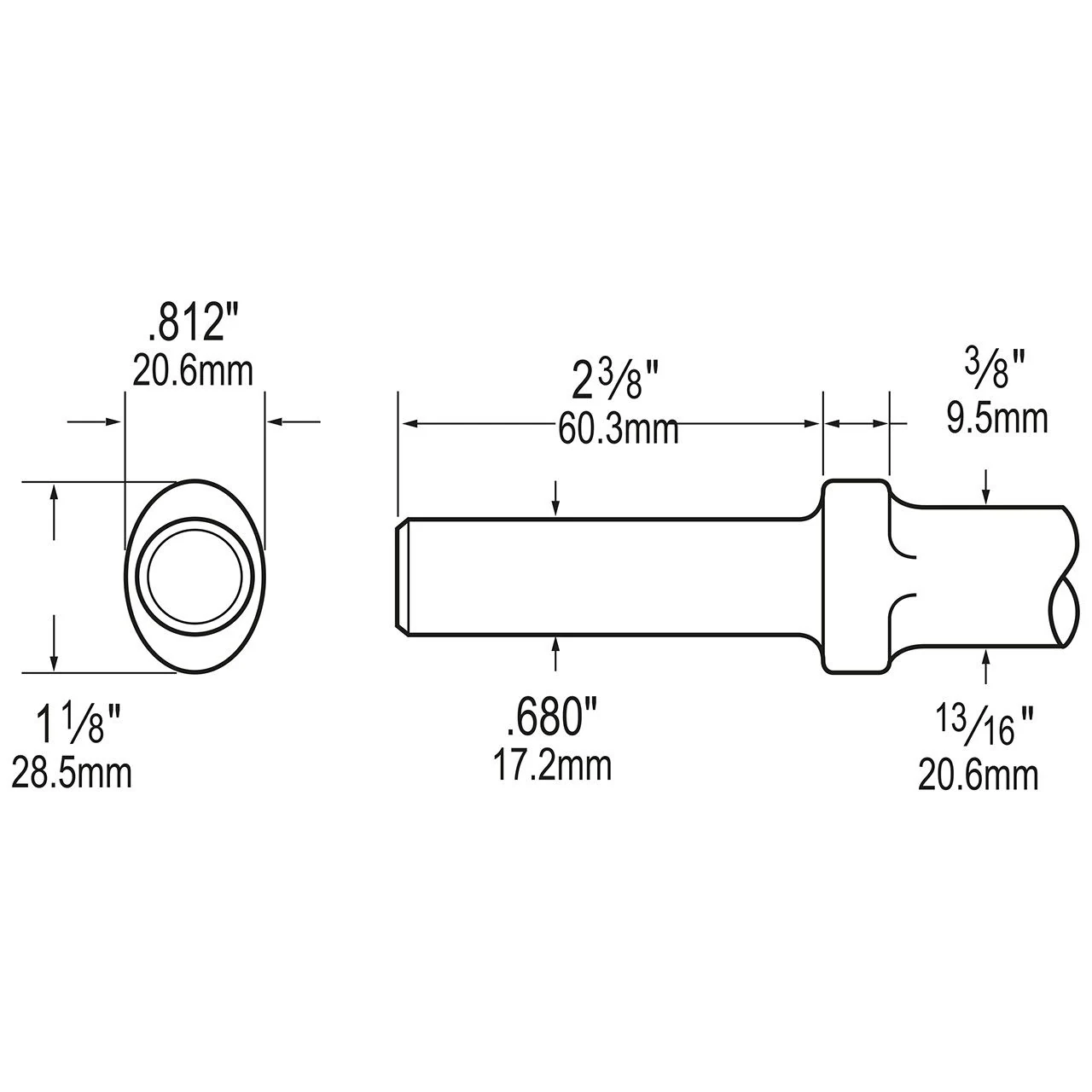 Ploché dláto s okrúhlou stopkou 17,3 mm (0,68) Chicago Pneumatic 6158132360