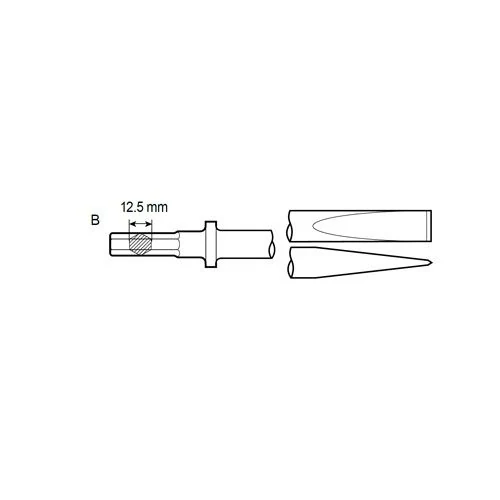 Ploché dláto šesťhranná stopka 12,5 mm Chicago Pneumatic 6158044310