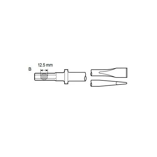 Ploché dláto šesťhranná stopka 12,5 mm Chicago Pneumatic 6158044400