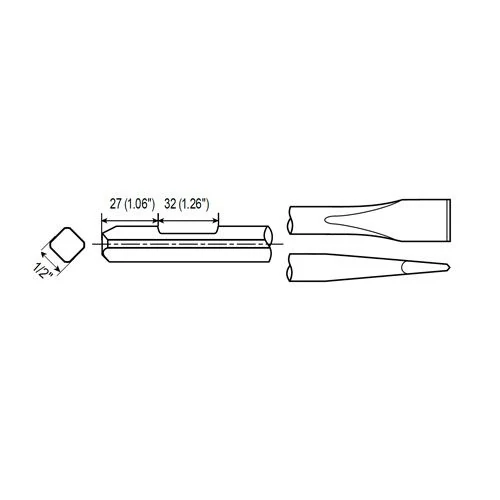 Ploché dláto stopka qtr. okt. wf 1/2" Chicago Pneumatic 6158044430
