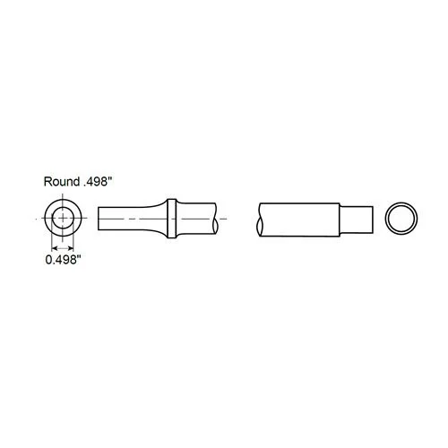 Rovný dierkovač s okrúhlou stopkou 0,498" Chicago Pneumatic A047074