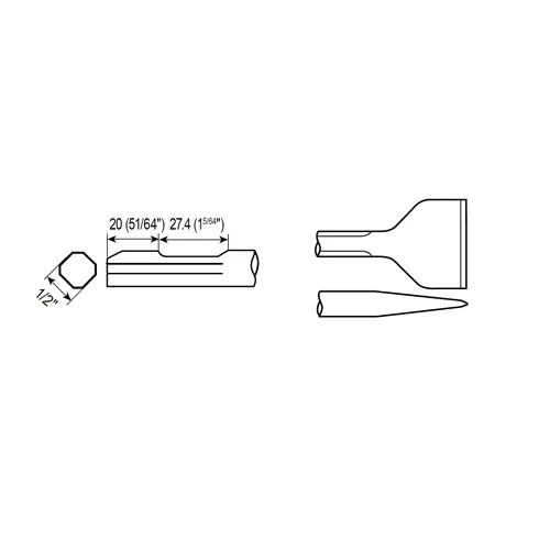 Široká stopka s meradlom qtr. okt. wf 1/2" Chicago Pneumatic P070982