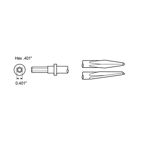 Stopka s diamantovým hrotom šesťhranná 0,401" Chicago Pneumatic CA155782