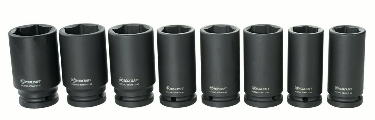 Súprava 8 hlbokých metrických rázových nástrčných hlavíc, 3/4" štvorhran Chicago Pneumatic RS618D 8951012359