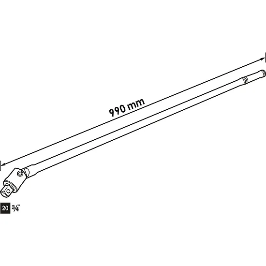 Kĺbová rukoväť · 990 mm · 3⁄4″ VIGOR V4883