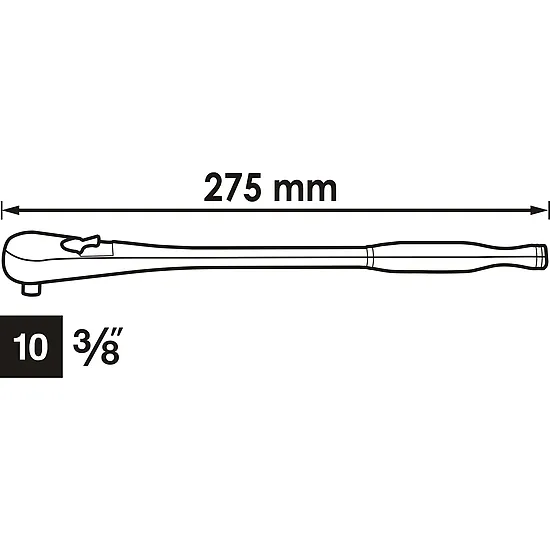 3⁄8″ Jemnozubá prepínacia račňa · dlhé prevedenie · 275 mm VIGOR V4945