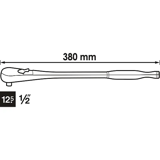 1⁄2″ Jemnozubá prepínacia račňa · dlhé prevedenie · 380 mm VIGOR V4946