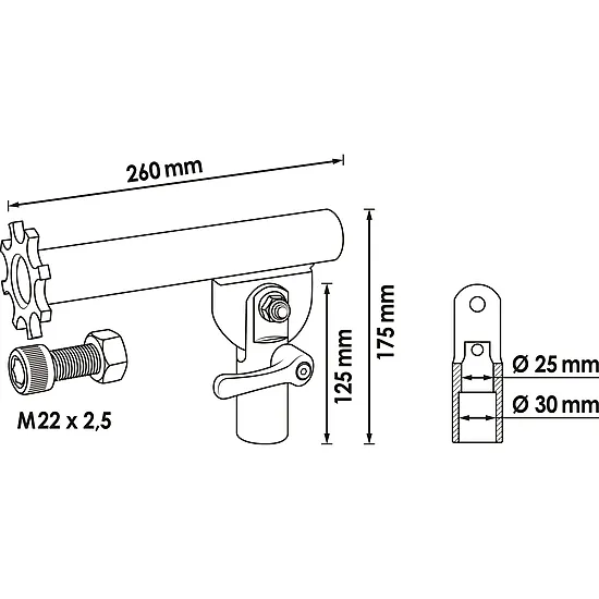 Držiak stojana · nastaviteľný · Wallmek-No: 04-00025 VIGOR V5917
