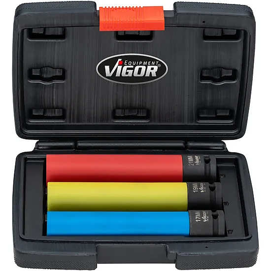 Sada silových nástrčných kľúčov · extra dlhých · 3-dielna · 17 · 19 · 21 mm · 1⁄2″ VIGOR V5933/3