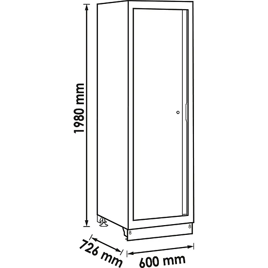 Skriňa s jednokrídlovými dverami · vysoká · extra hlboká VIGOR V6000-03D