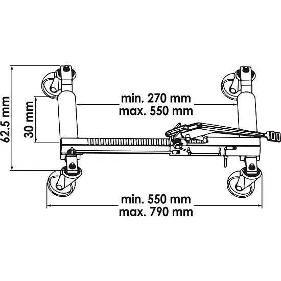 Hydraulická posúvacia pomôcka pod koleso VIGOR V6029-68