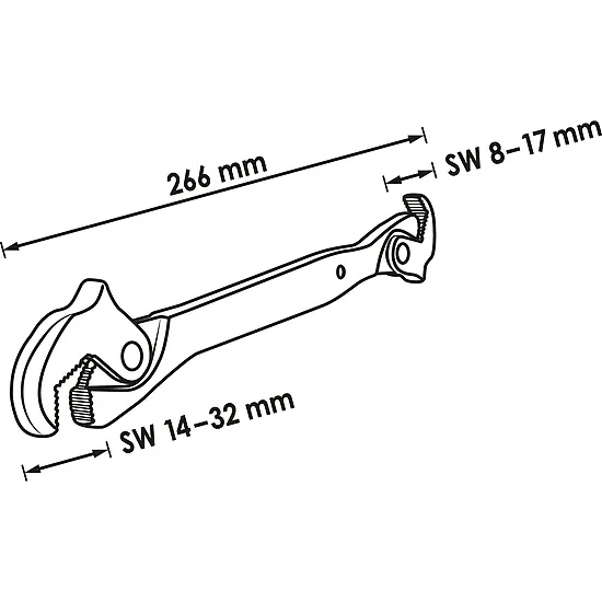 Jednoručný multifunkčný kľúč · 266 mm VIGOR V6050