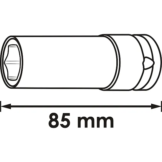 Nástrčná hlavica pre rázový uťahovač · TESLA · Veľkosť 22,2 mm · 1⁄2″ · Vonkajší profil šesťhran VIGOR V6311