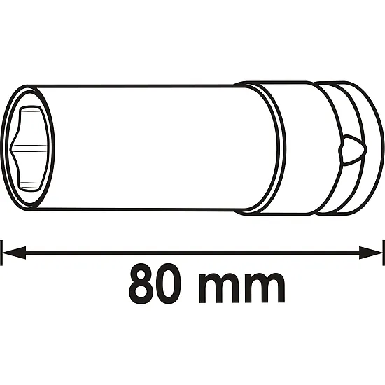 Nástrčná hlavica pre rázový a strojový uťahovač · 80 mm · 1⁄2″ · Vonkajší profil šesťhran VIGOR V6313-20.5