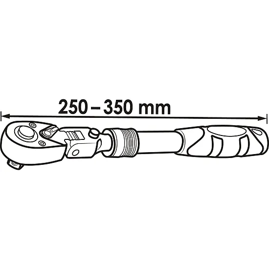 3⁄8″ Teleskopická kĺbová prepínacia račňa · 350 mm VIGOR V6638N