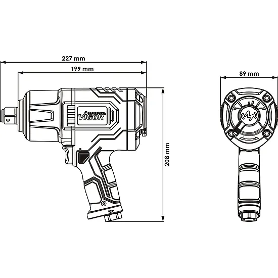 3/4″ pneumatický rázový uťahovák, 2 300 Nm VIGOR V6900