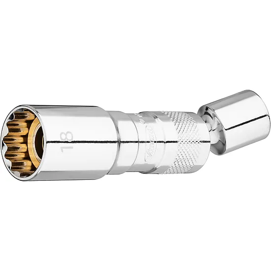 3⁄8″Nástrčná hlavica na zapaľovacie sviečky · Vonkajší profil dvojitý šesťhran · Veľkosť 18 mm VIGOR V7002-18