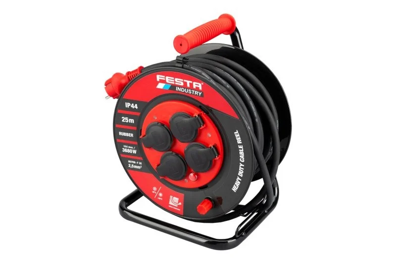 Festa Kábel predlž. na bubne FESTA INDUSTRY 25m 230V 4 zás, IP44 37740