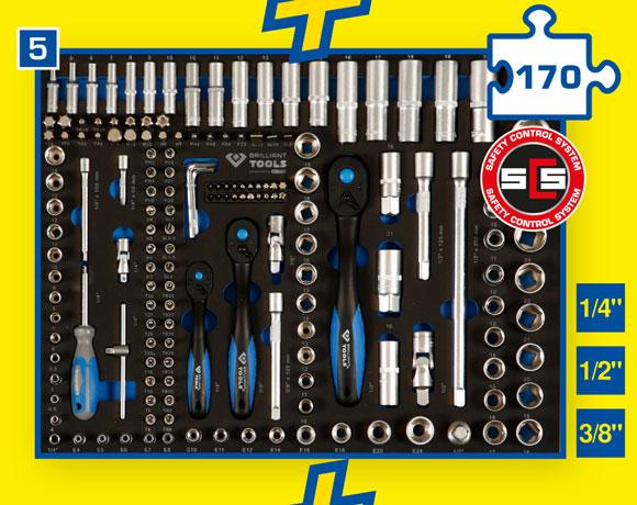 Dielenský vozík s 473 dielnou sadou náradia Brilliant Tools BT153473 + Zadarmo komplet set pre pneuservis
