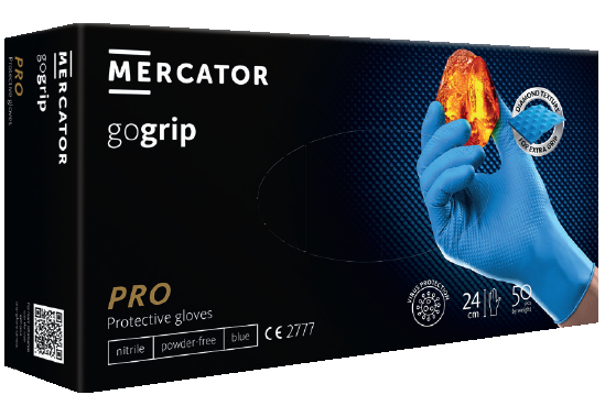 Nitrilové rukavice MERCATOR® Gogrip modré 50ks