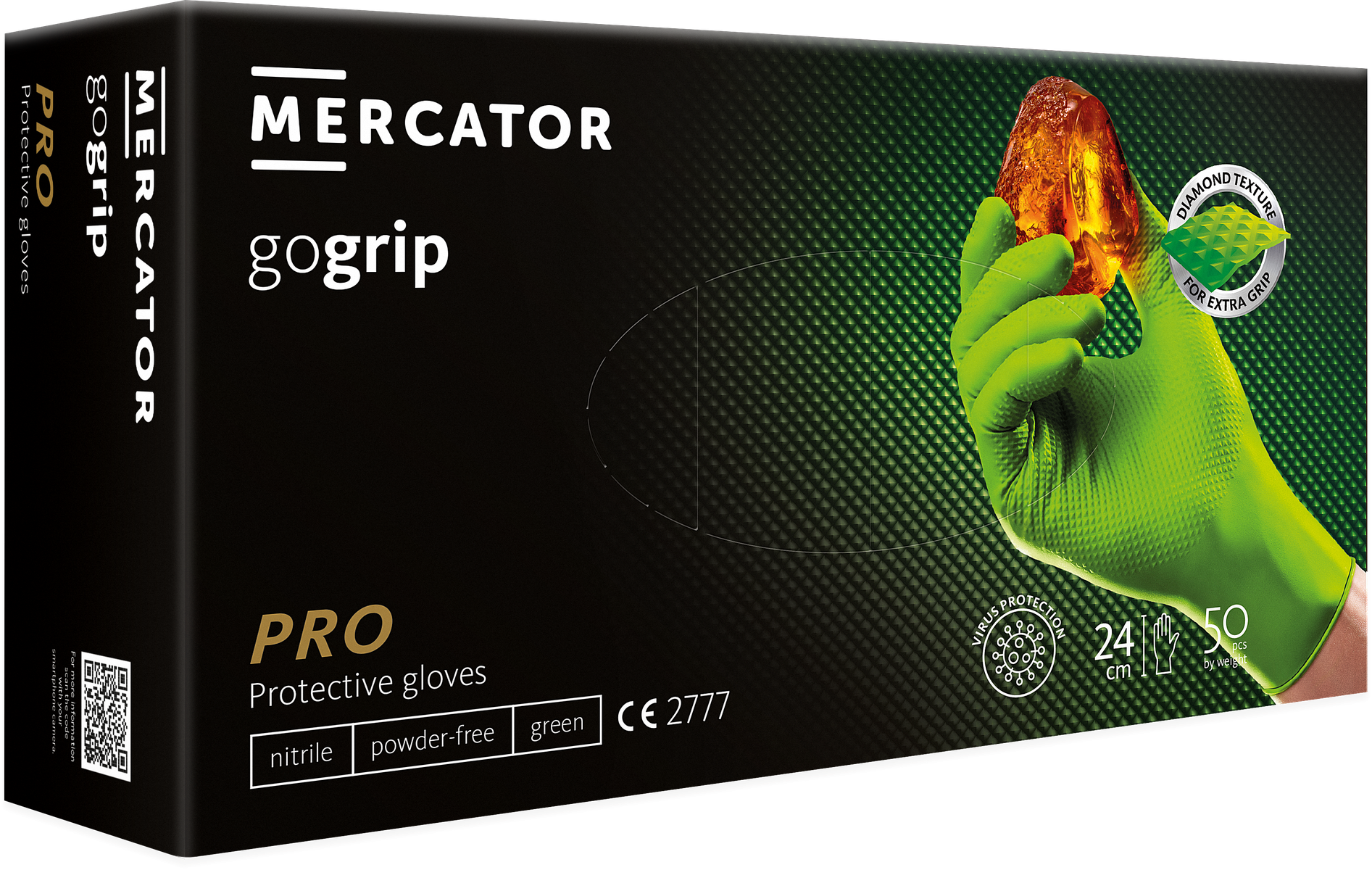 Nitrilové rukavice MERCATOR® Gogrip zelené 50ks