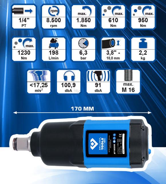 Brilliant Tools Rázový uťahovák 3/4" 1850Nm BT160200