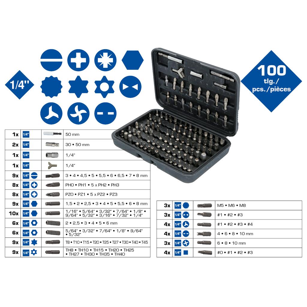 Brilliant Tools BT053100 Súprava bitov, 100-dielna