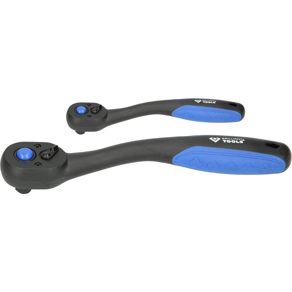 Brilliant Tools BT023002 Súprava rační s prepínacou páčkou, 2-dielna, 1/4", 1/2"