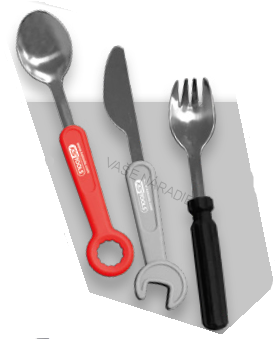 KS Tools Detský príbor v tvare náradia