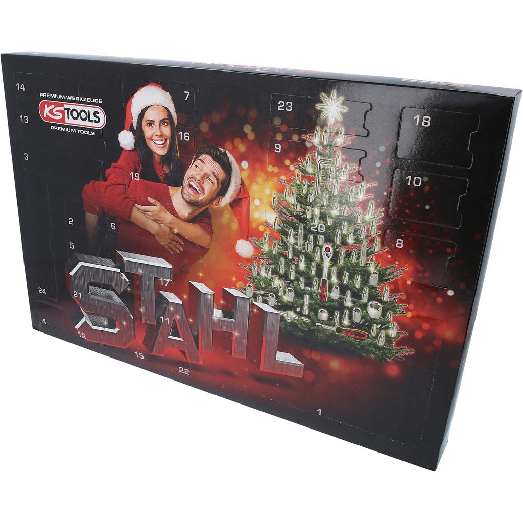 KS Tools 999.4444 Adventný kalendár, súprava nástrčkových kľúčov, 131 ks