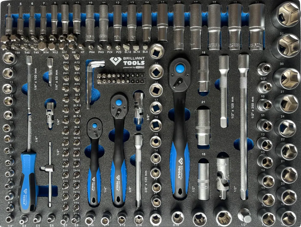 Dielenský vozík s 347 dielnou sadou náradia Brilliant Tools BT153347