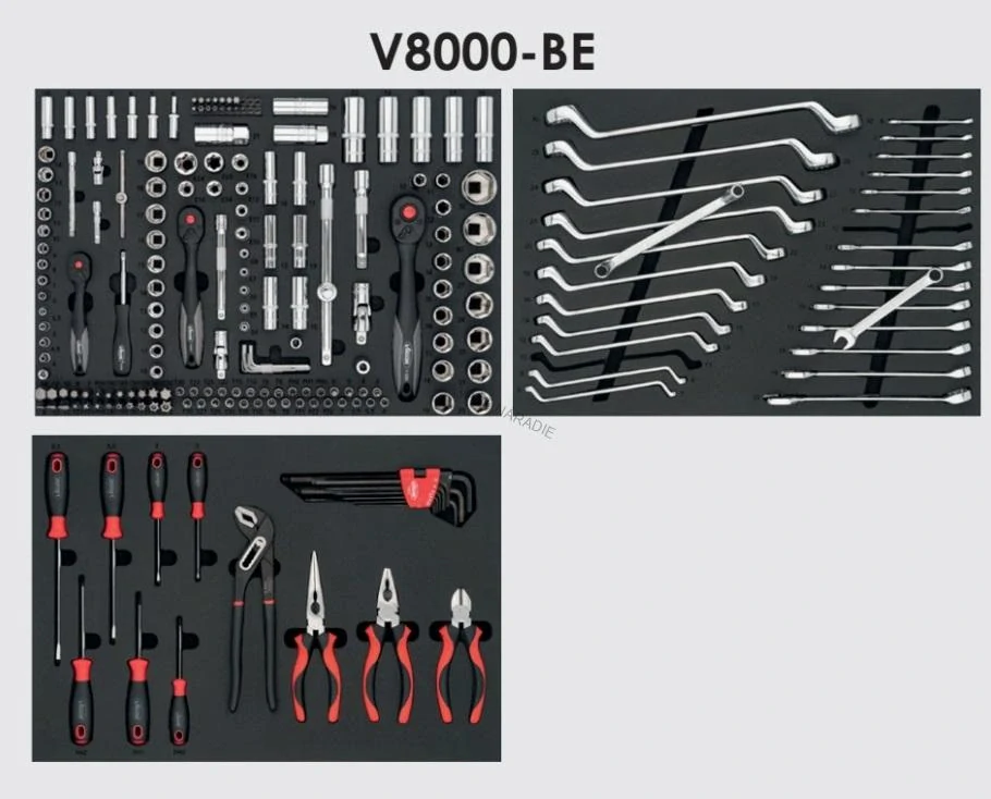 Dielenský vozík Black edition s 219 dielnou sadou náradia VIGOR V8000-BE