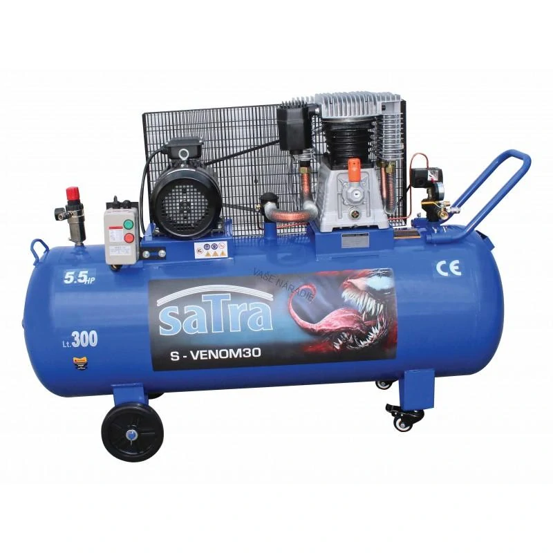 SATRA S-90157 olejový kompresor, dvojpiestový, 4kW, 10 bar, 300 l