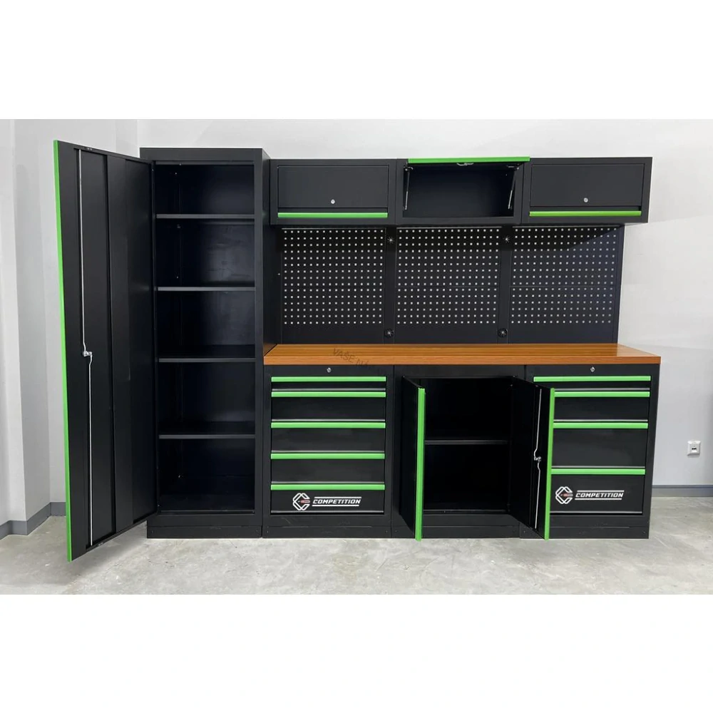 KS Tools 512.5500 – Dielenský skrinkový systém COMPETITION s drevenou pracovnou doskou
