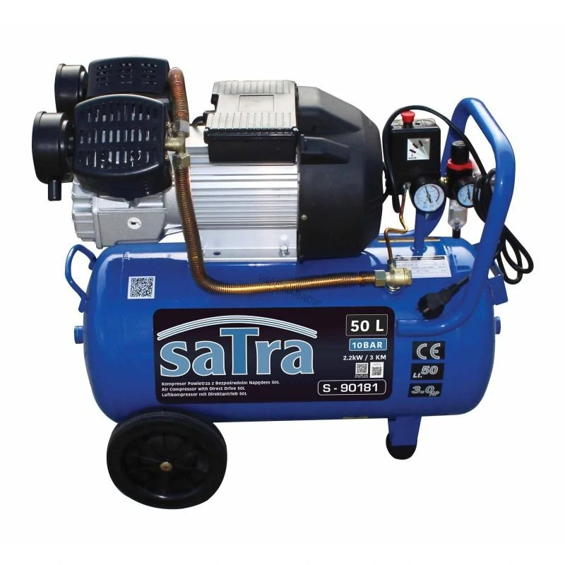 SATRA S-90181 – Olejový dvojpiestový kompresor 50 l, 3 HP, 360 l/min