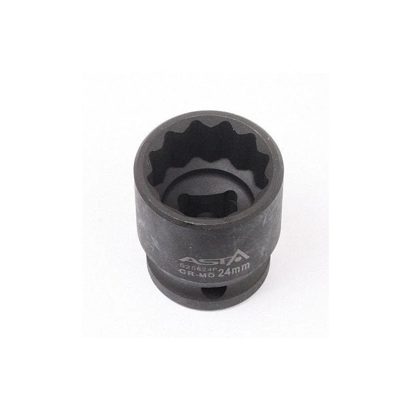 ASTA 525624P Krátka rázová hlavica 1/2 palca, 24 mm