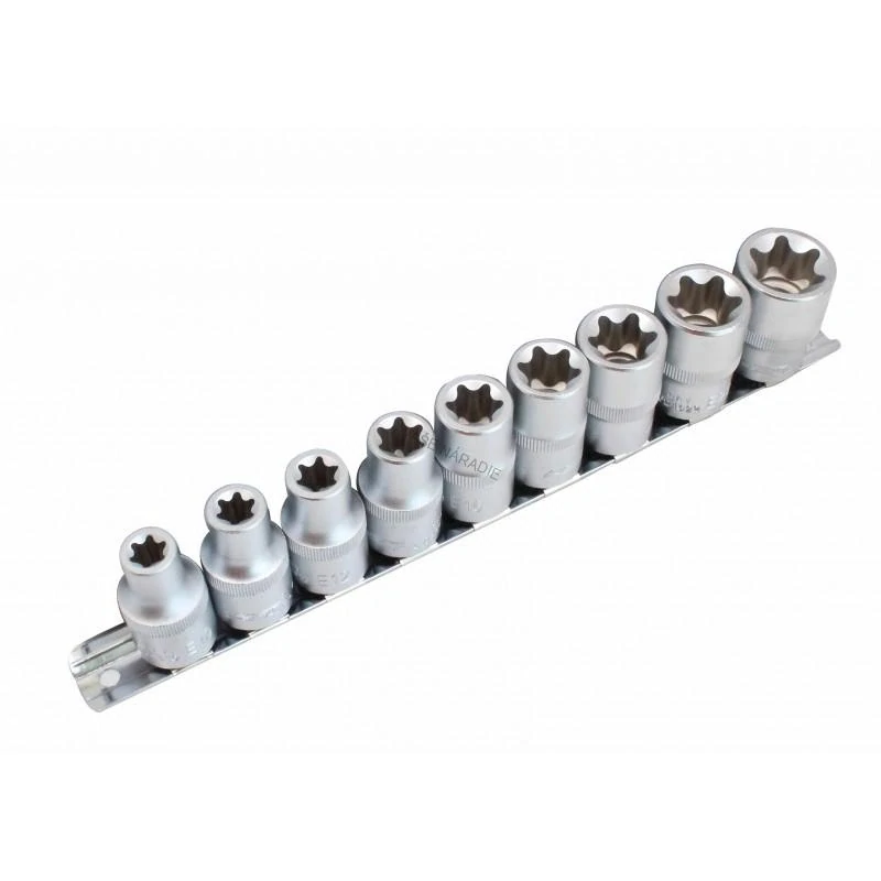 ASTA 954009-2 Sada nástrčných hlavíc TORX-E 1/2″ E10–E24, 9 dielov