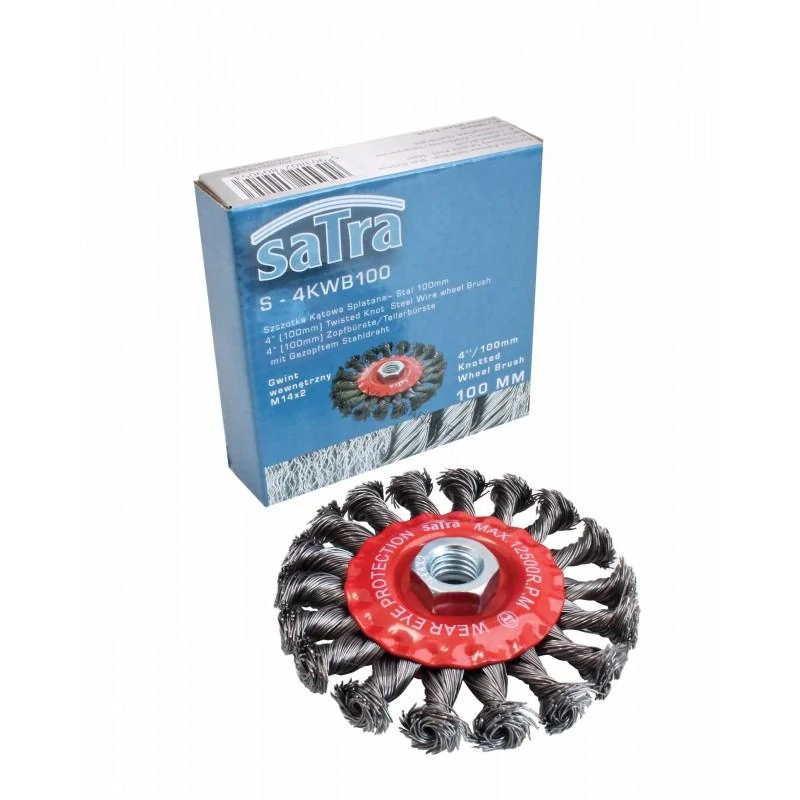 SATRA S-4KBB100 Kónická vrkočová drôtená kefa 100 mm, M14