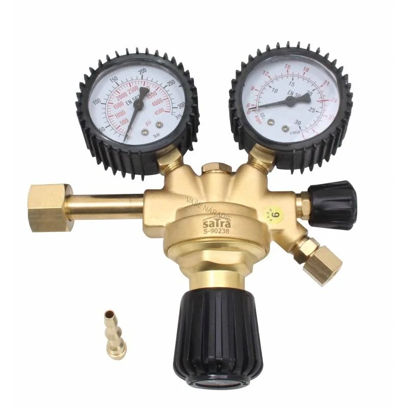 SATRA S-90238 Redukčný ventil Argón/CO₂ 200 bar s dvoma manometrami