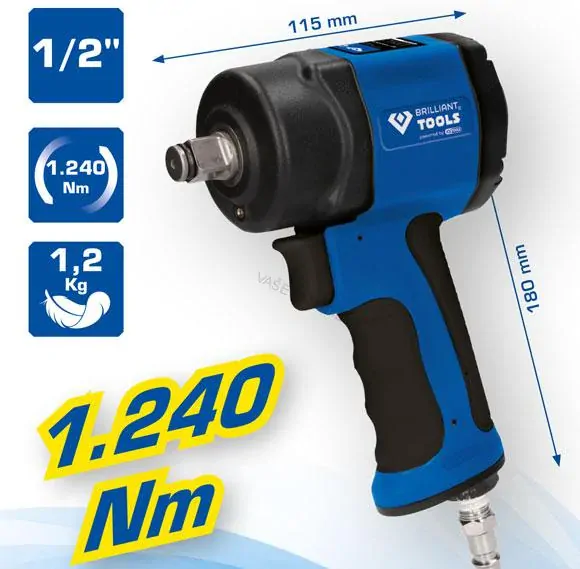 Brilliant Tools Rázový uťahovák Mini 1/2" 1240Nm BT160400