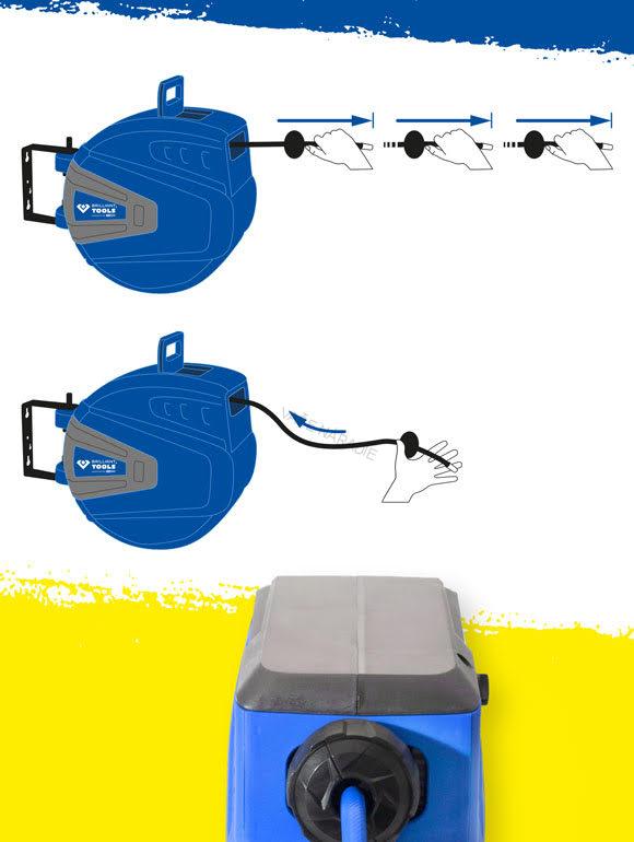 Brilliant Tools Automatický navijak hadice na stlačený vzduch, Ø 8mm x 10m BT161101