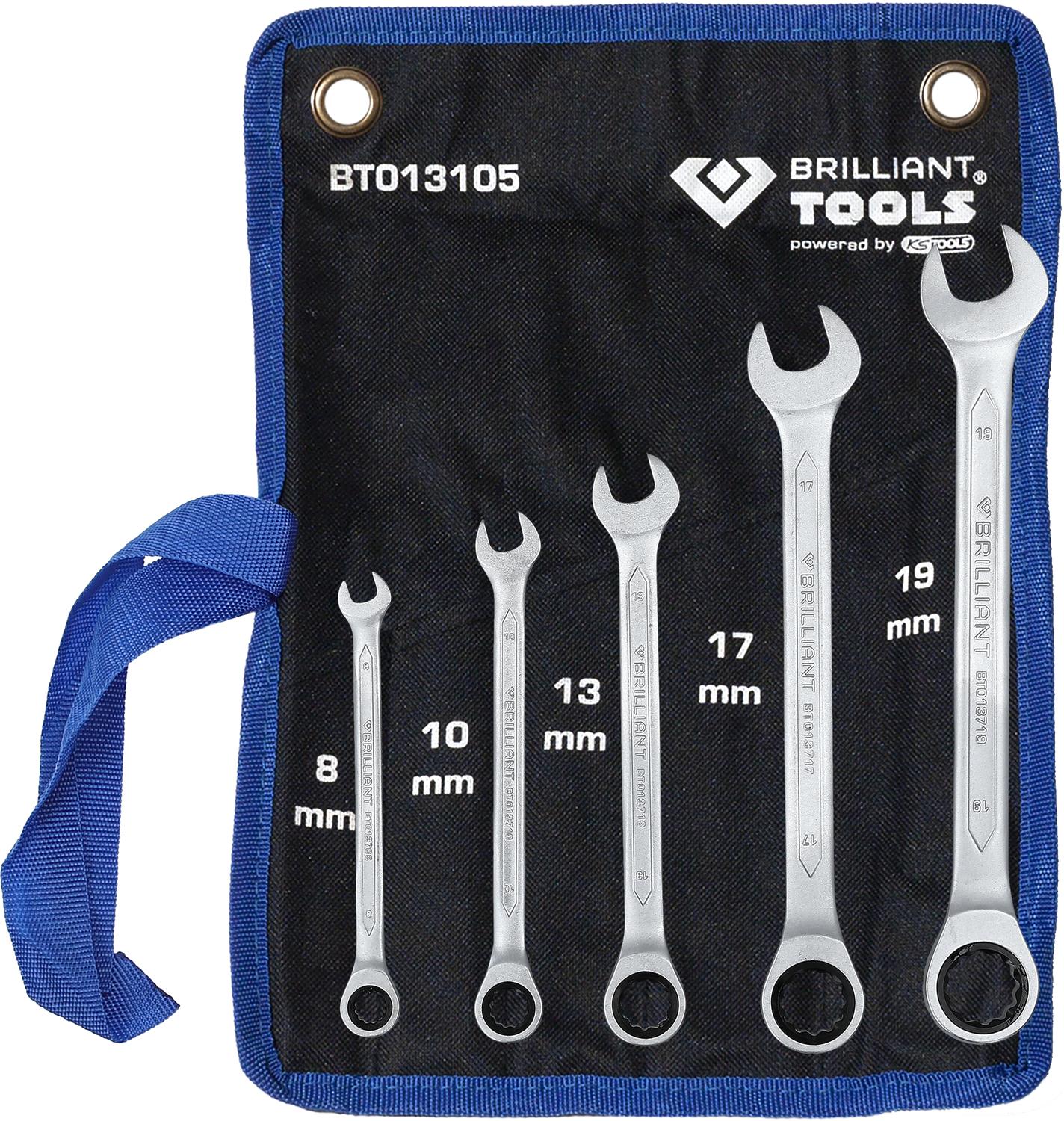 Brilliant Tools BT013105 Sada račňových očkoplochých kľúčov 5ks 8-19mm