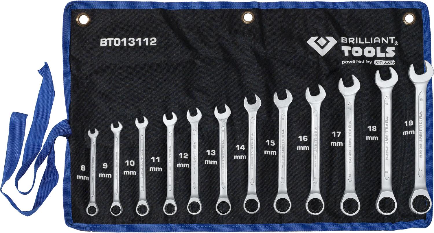 Brilliant Tools BT013112 Sada račňových očkoplochých kľúčov 12ks 8-19mm