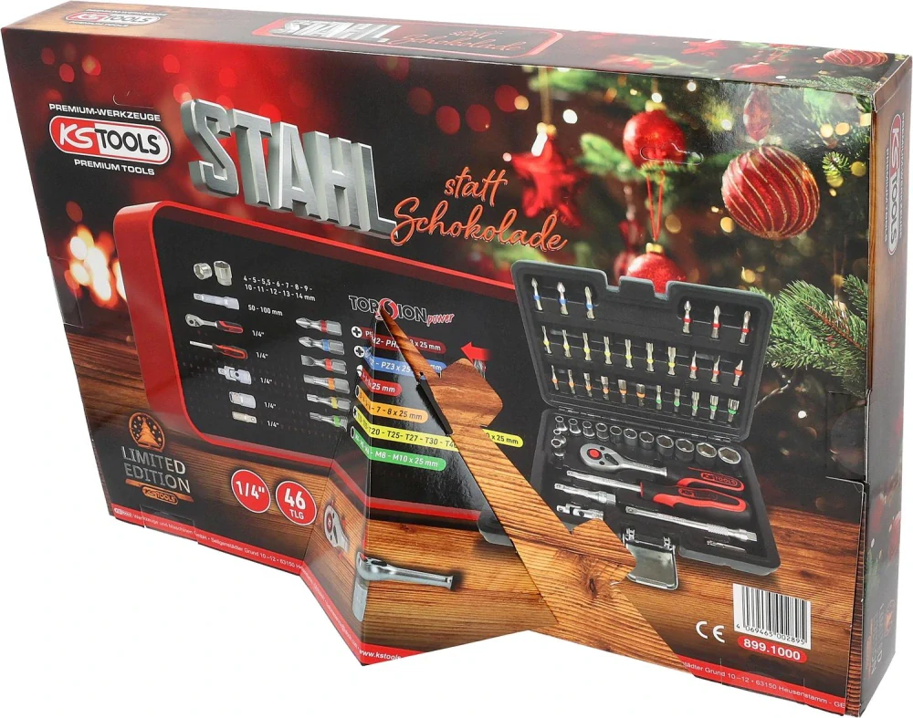 KS Tools 899.1000 Adventný kalendár, súprava nástrčkových kľúčov, 46-dielna